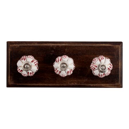 Silhouetted Brown Ceramic Wooden Hooks